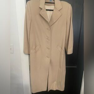 Classic Vintage Tan Cashmere Long Coat
